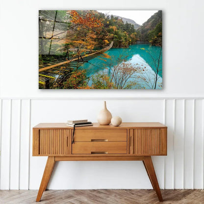 River Glass Wall Art - LUXARTDECO