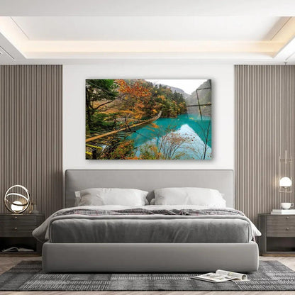 River Glass Wall Art - LUXARTDECO