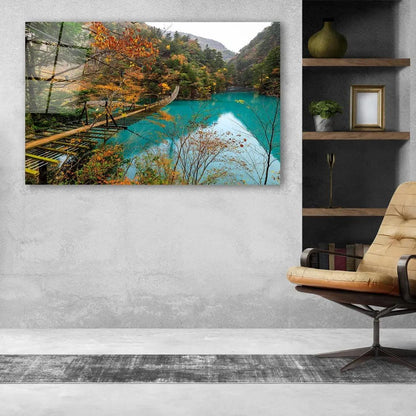 River Glass Wall Art - LUXARTDECO