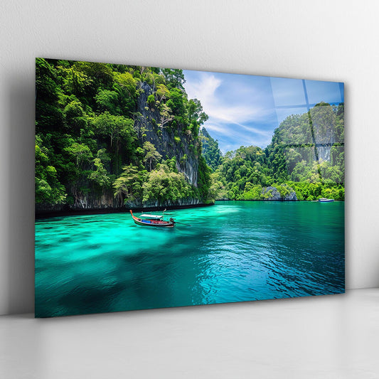 River Glass Wall Art