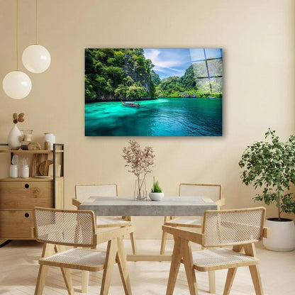 River Glass Wall Art - LUXARTDECO