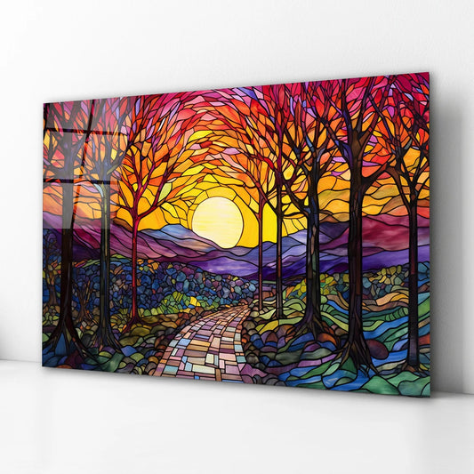 Colorfu Flowers Glass Wall Art