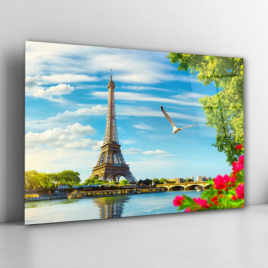 Eiffel Tower Glass Wall Art