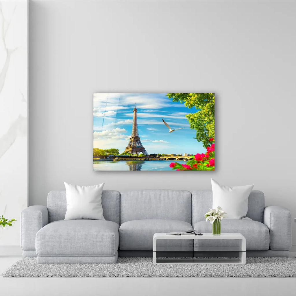 Décoration murale en verre de la Tour Eiffel 