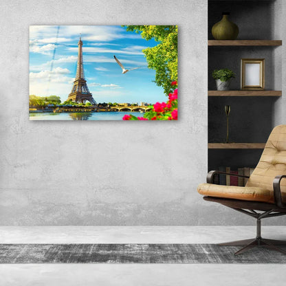 Eiffel Tower Glass Wall Art - LUXARTDECO