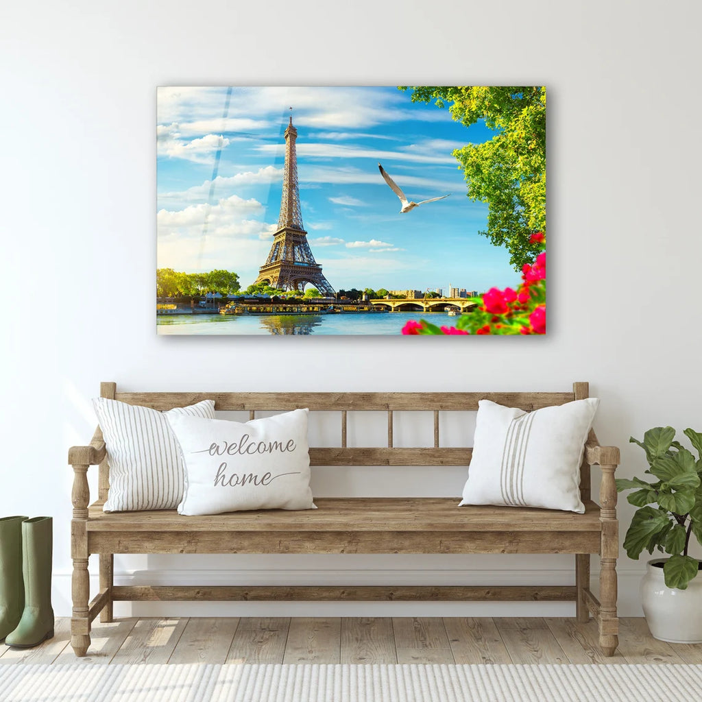 Décoration murale en verre de la Tour Eiffel 