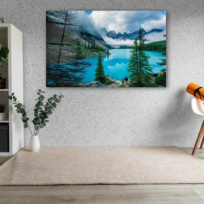 Lake Moraine Glass Wall Art - LUXARTDECO