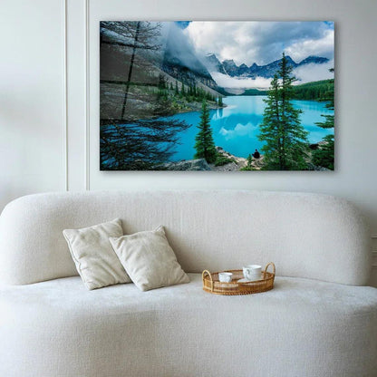 Lake Moraine Glass Wall Art - LUXARTDECO