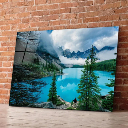 Lake Moraine Glass Wall Art - LUXARTDECO