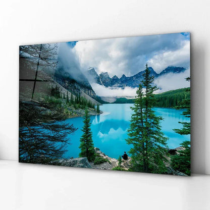 Lake Moraine Glass Wall Art - LUXARTDECO