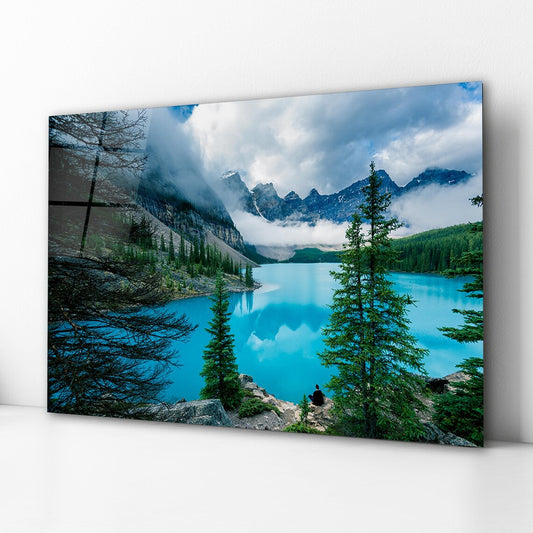 Lake Moraine Glass Wall Art