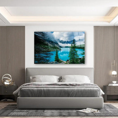 Lake Moraine Glass Wall Art - LUXARTDECO