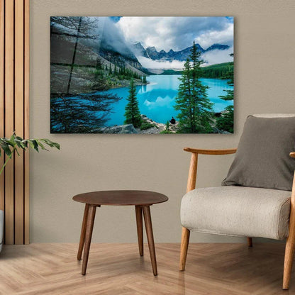 Lake Moraine Glass Wall Art - LUXARTDECO