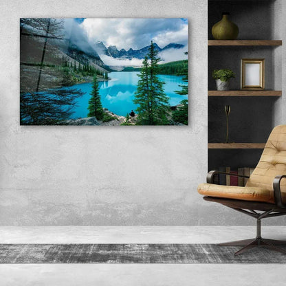 Lake Moraine Glass Wall Art - LUXARTDECO