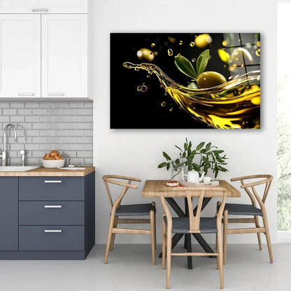 Olives Glass Wall Art - LUXARTDECO
