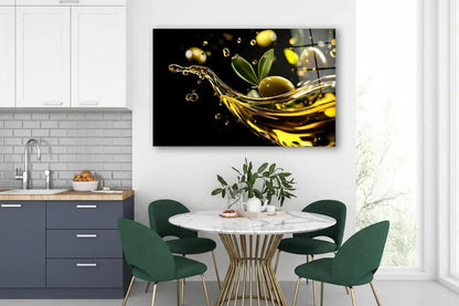 Olives Glass Wall Art - LUXARTDECO