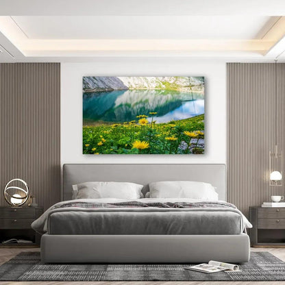 Alpin Lake Glass Wall Art - LUXARTDECO