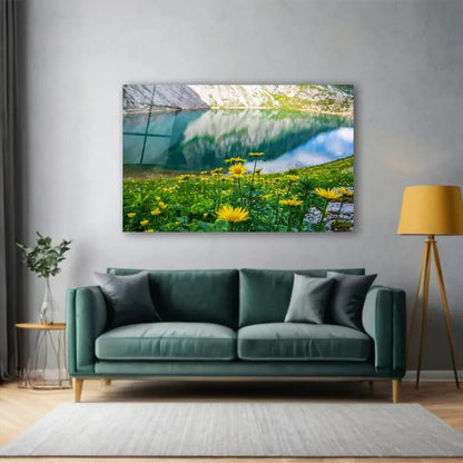 Alpin Lake Glass Wall Art - LUXARTDECO