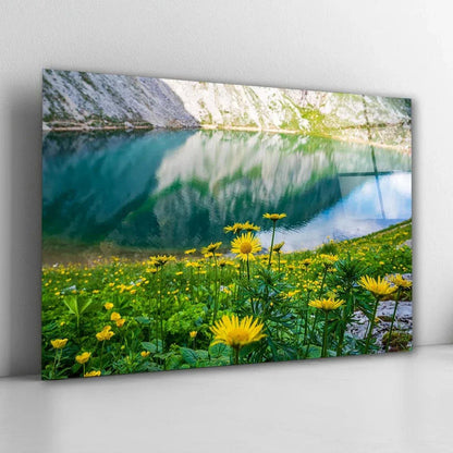 Alpin Lake Glass Wall Art - LUXARTDECO
