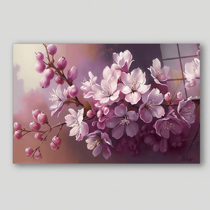 Cherry Blossom Quadro in Vetro Temperato