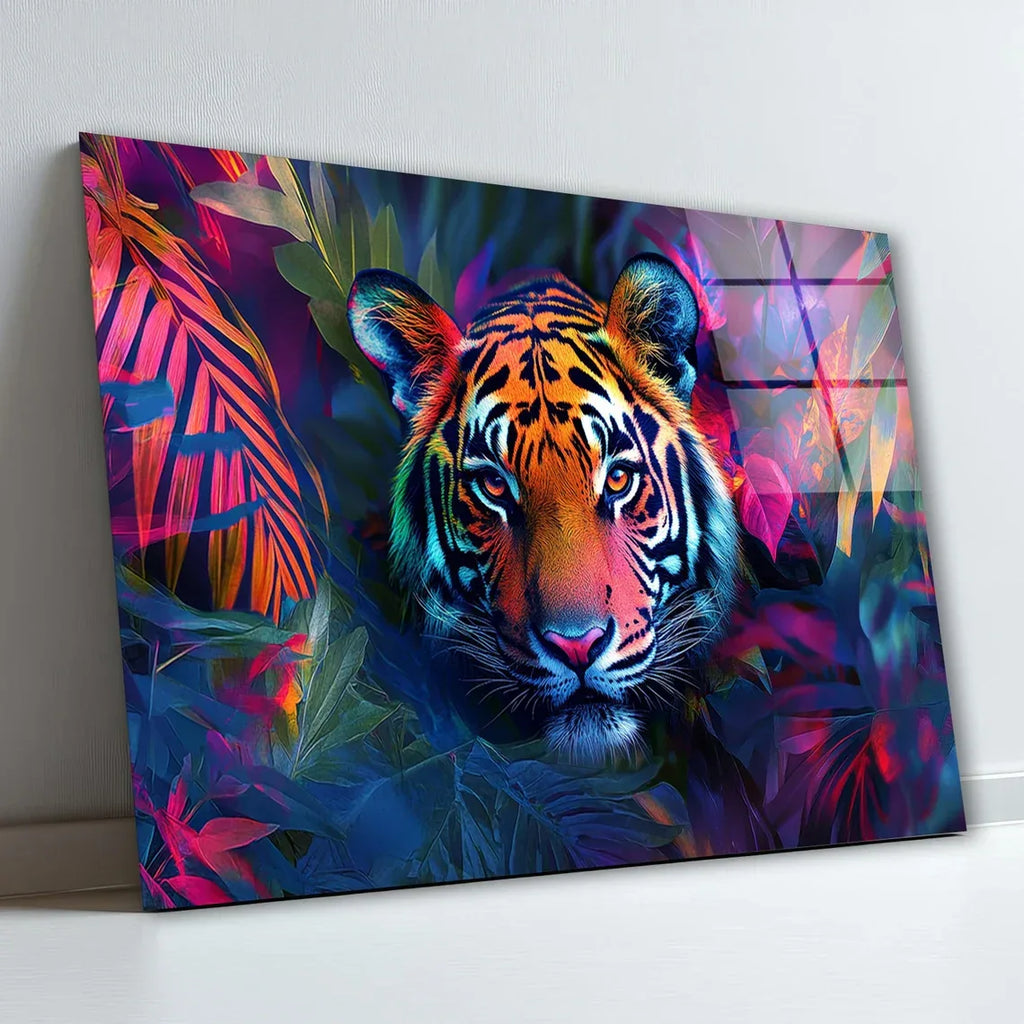 Tiger Glass Wall Art - LUXARTDECO