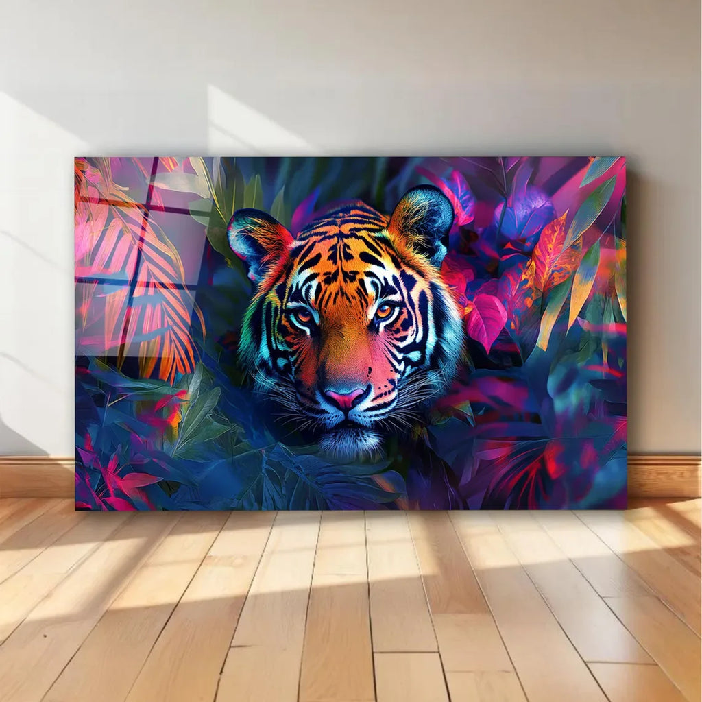Tiger Glass Wall Art - LUXARTDECO
