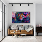 Tiger Glass Wall Art - LUXARTDECO