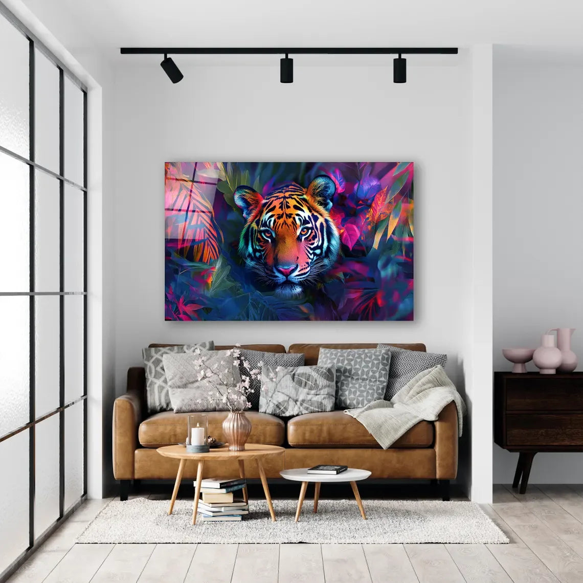 Tiger Glass Wall Art - LUXARTDECO