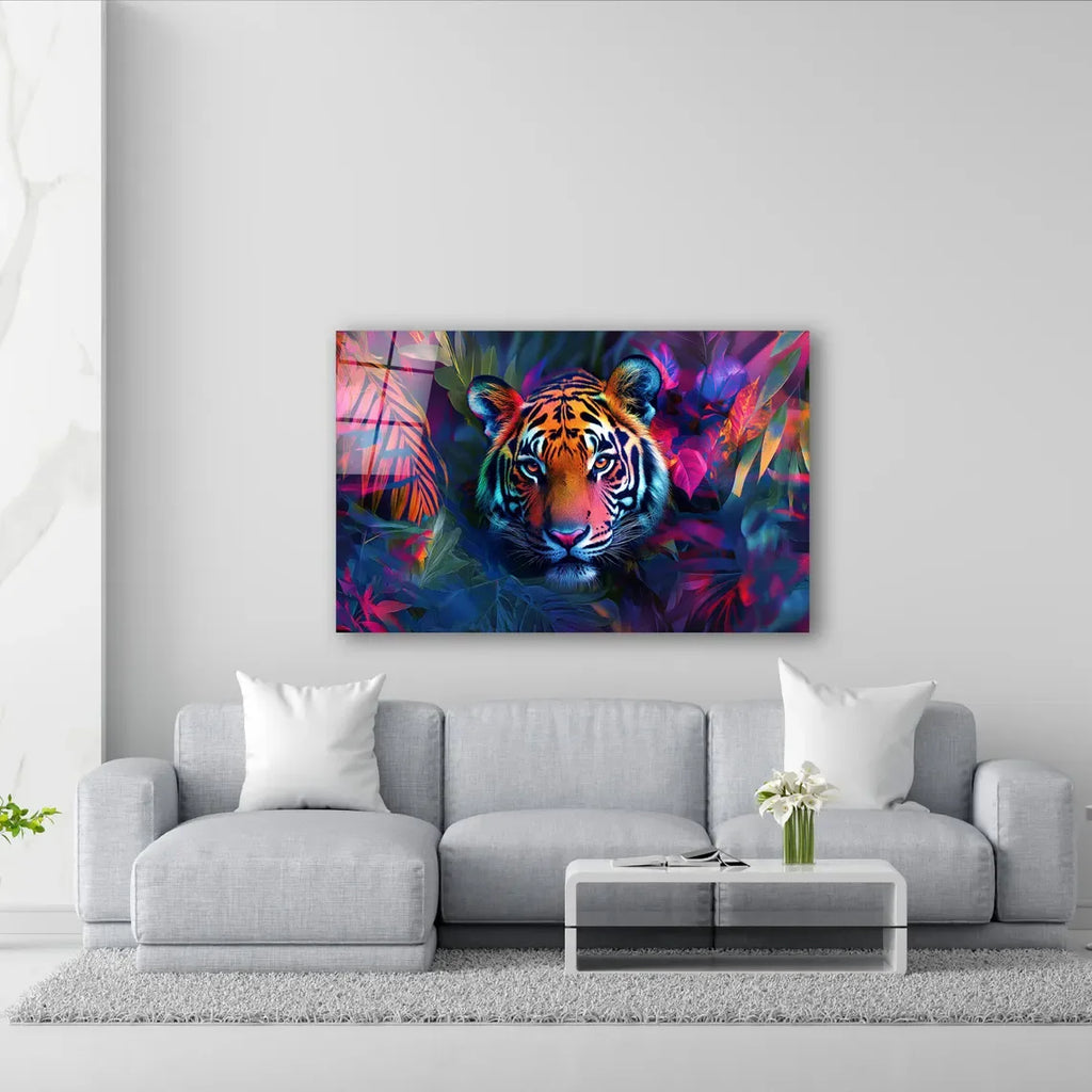 Tiger Glass Wall Art - LUXARTDECO
