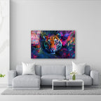 Tiger Glass Wall Art - LUXARTDECO