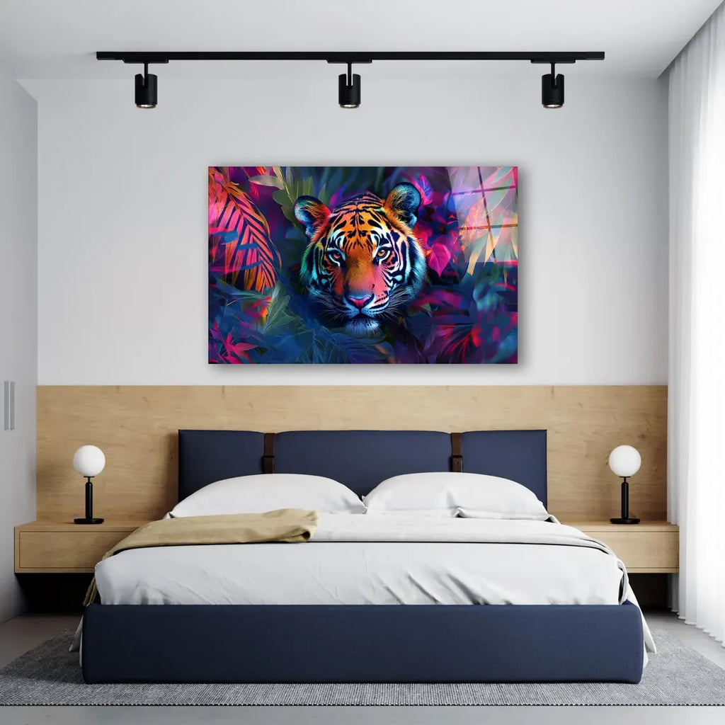 Tiger Glass Wall Art - LUXARTDECO