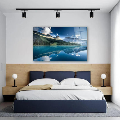 Emerald Lake Glass Wall Art - LUXARTDECO