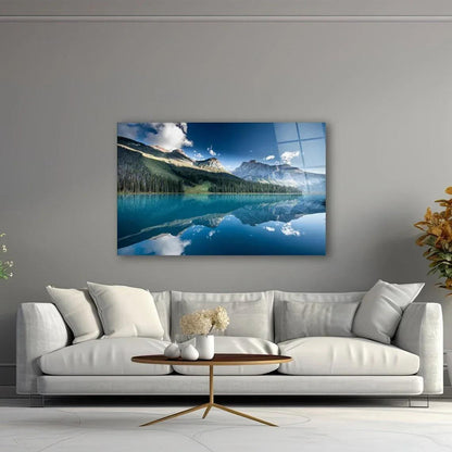 Emerald Lake Glass Wall Art - LUXARTDECO