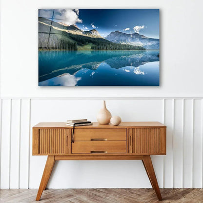 Emerald Lake Glass Wall Art - LUXARTDECO