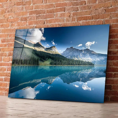 Emerald Lake Glass Wall Art - LUXARTDECO