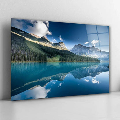 Emerald Lake Glass Wall Art - LUXARTDECO