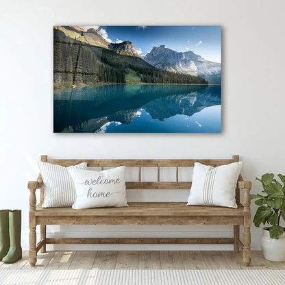 Emerald Lake Glass Wall Art - LUXARTDECO