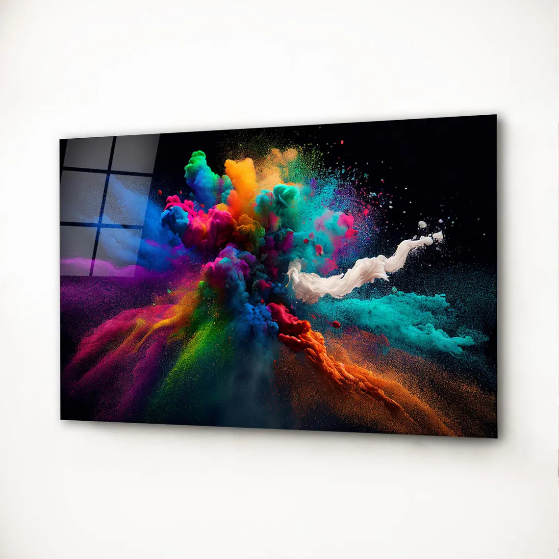 Décoration murale en verre aux éclaboussures colorées