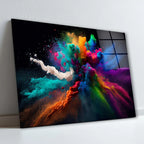 Décoration murale en verre aux éclaboussures colorées