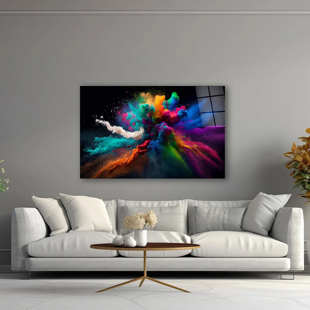 Décoration murale en verre aux éclaboussures colorées