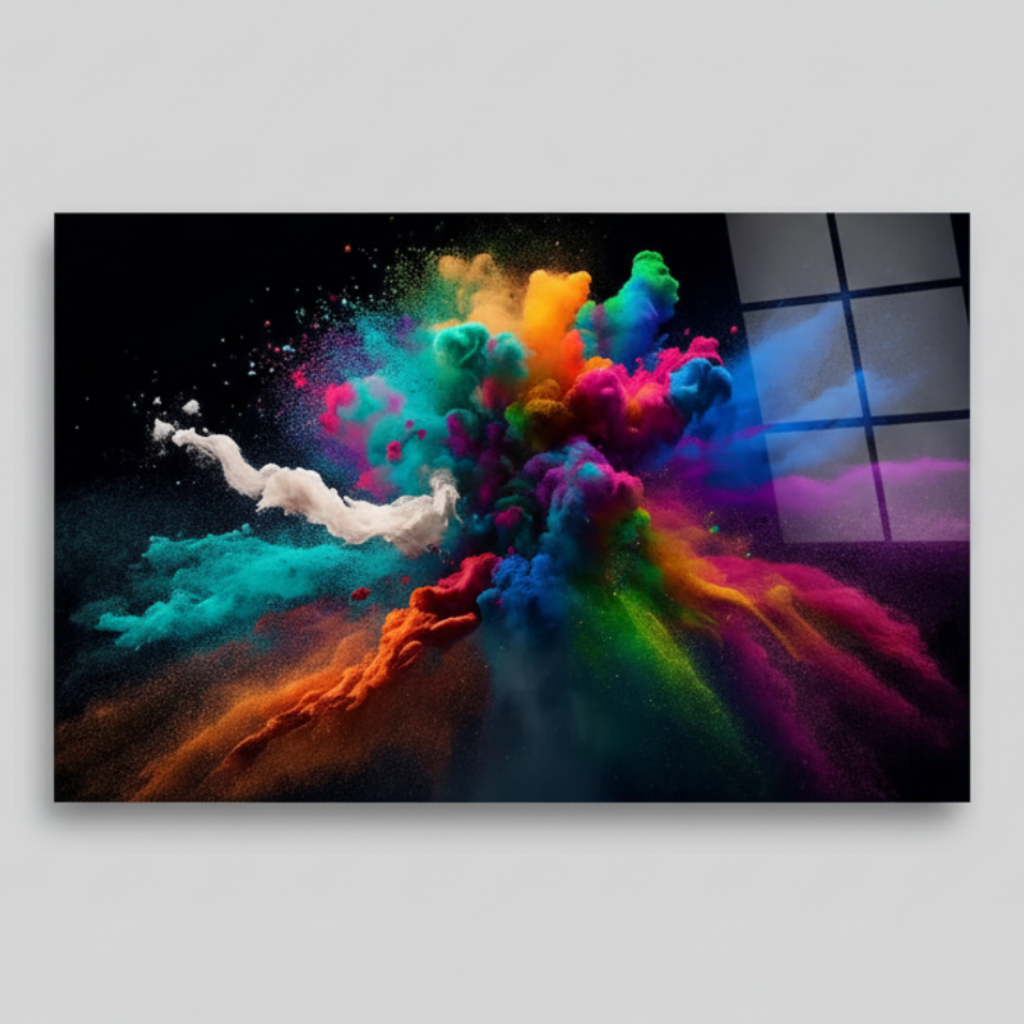 Colorato Splash Quadro in Vetro Temperato