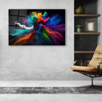 Décoration murale en verre aux éclaboussures colorées