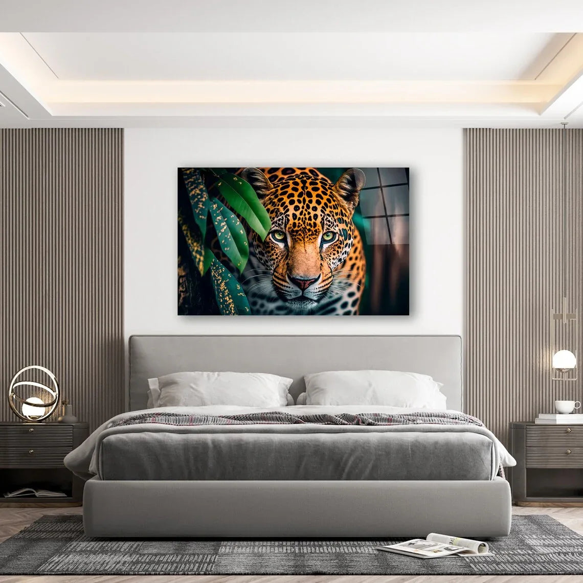 Jaguar Glass Wall Art - LUXARTDECO