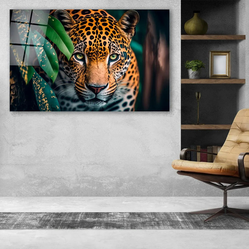 Jaguar Glass Wall Art - LUXARTDECO