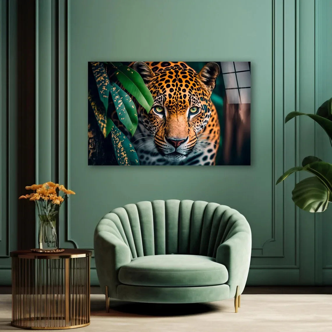 Jaguar Glass Wall Art - LUXARTDECO