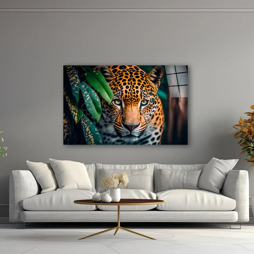 Jaguar Glass Wall Art - LUXARTDECO