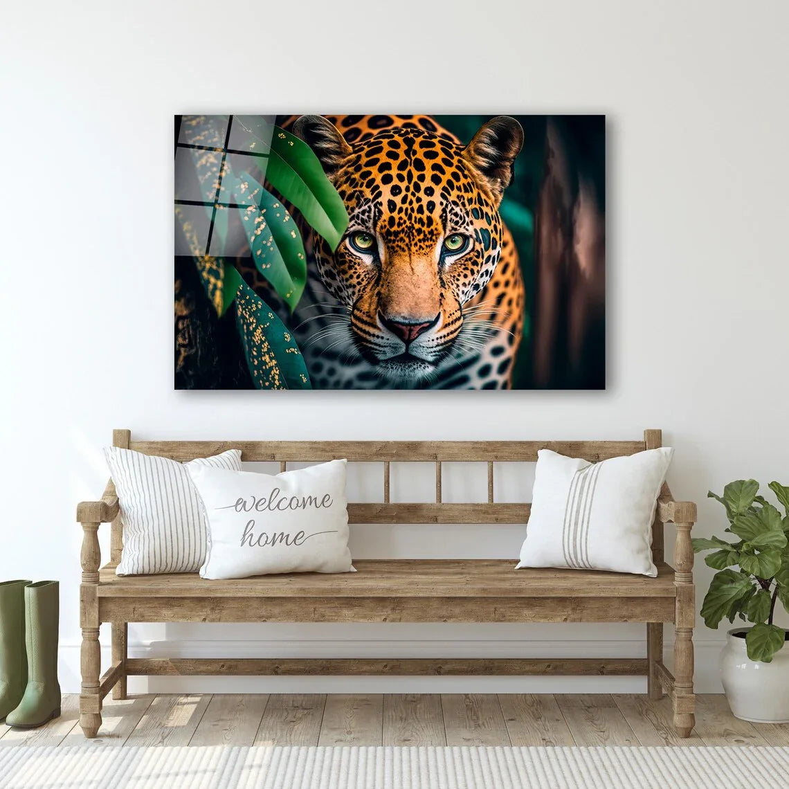 Jaguar Glass Wall Art - LUXARTDECO
