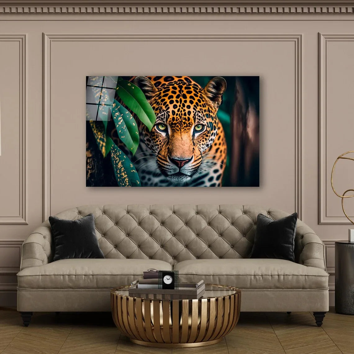 Jaguar Glass Wall Art - LUXARTDECO