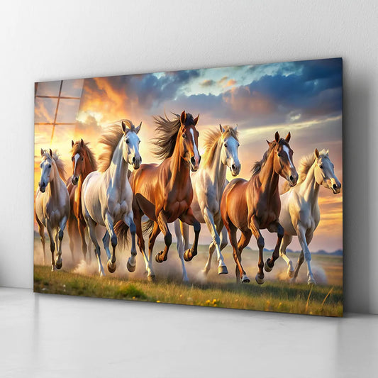 Horses Glass Wall Art