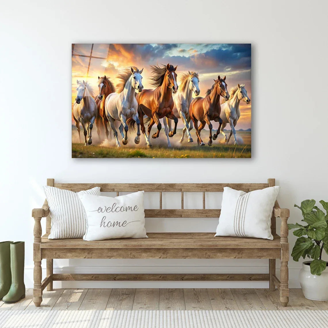Horses Glass Wall Art - LUXARTDECO